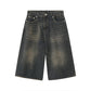 Retro Distressed Flared Cropped Pants For Men