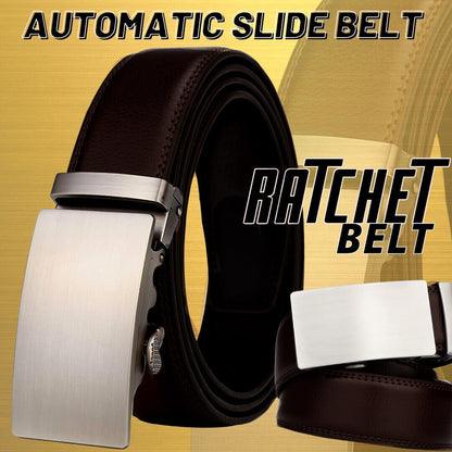 Microfiber Leather Mens Ratchet Belt Belts For Men Adjustable Automatic Buckle Dark Brown