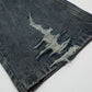 Dirty Spray Painting Denim Trousers Punk Dyeing