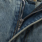 Washed And Worn Worn Denim Trousers Men's Pleated