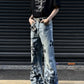 Slightly Flared Wide Leg Jeans Men's Loose Trousers