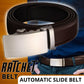 Microfiber Leather Mens Ratchet Belt Belts For Men Adjustable Automatic Buckle Dark Brown