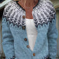 Winter Cardigan Coat Single-breasted Totem Warm Sweater