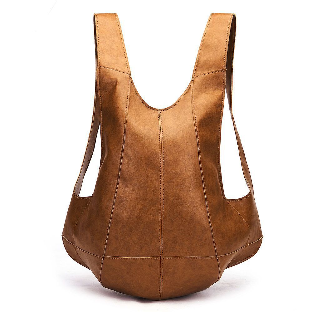 Vegetable Tanned Soft Leather Beetle Student Backpack