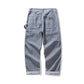Men's Multi-pocket Striped Outdoor Primary Color Jeans