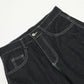 Contrast Color Love Patch Denim Straight-leg Trousers Men