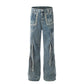 Drawstring Ruffle Design Sense Denim Trousers Men