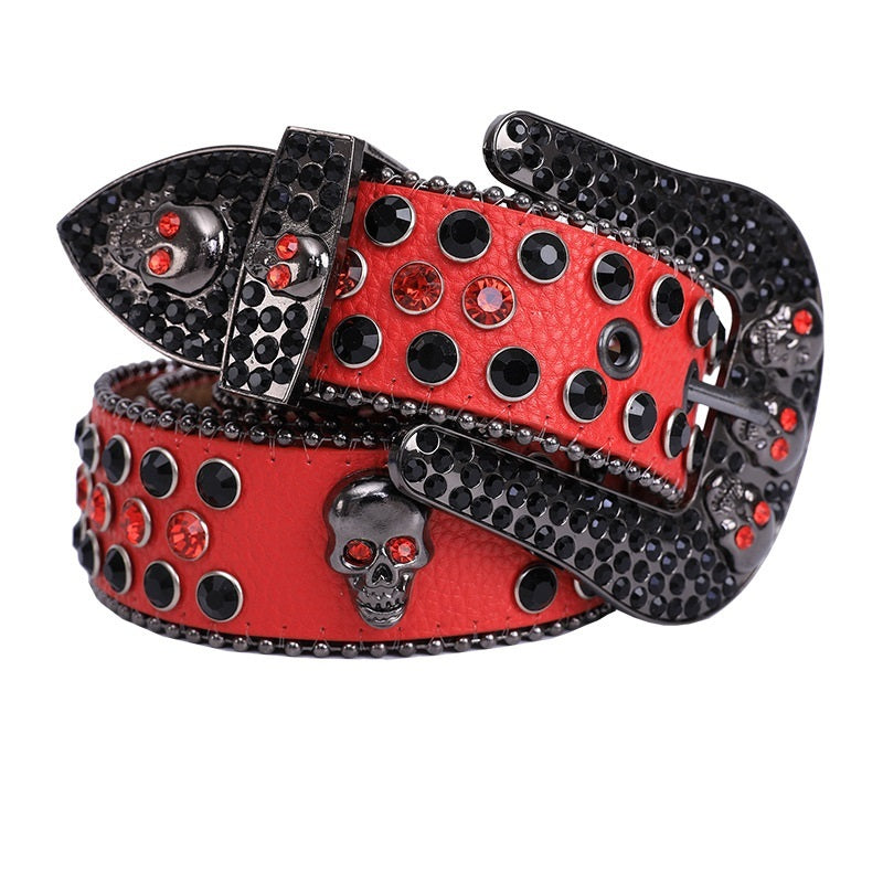 Fashionable And Popular Skull Rhinestone Belt