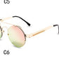 Round Steampunk Sunglasses Brand Design Men Women Metal Punk