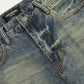Waste Soil Punk Make Old Ripped Denim Dirty Pants Men