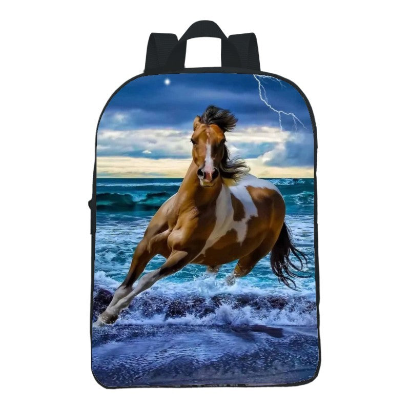 12-inch Digital Printing Animal Horse Backpack