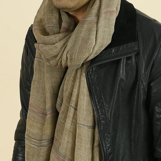 New Yarn-dyed Striped Scarf For Men