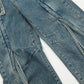 Drawstring Ruffle Design Sense Denim Trousers Men