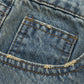 Washed And Worn Worn Denim Trousers Men's Pleated