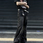 Double Zipper Slightly Flared Jeans Loose-fitting Wide-leg Trousers