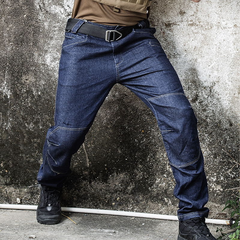 Straight Multi-pocket Stretch Slim Jeans