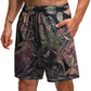 Summer New Leaf Series 3D Printed Shorts Loose Beach Pants Fashion Casual Shorts Men