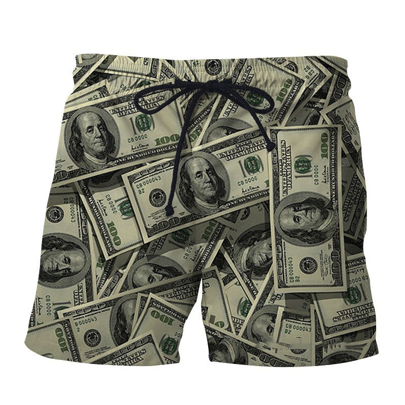 Pantalones cortos de playa con estampado digital 3D para hombre