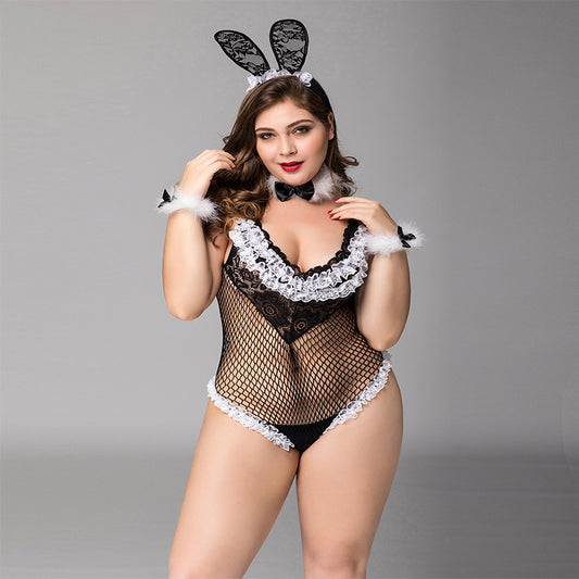 Large Size Hollow Rabbit Girl Erotic Uniform