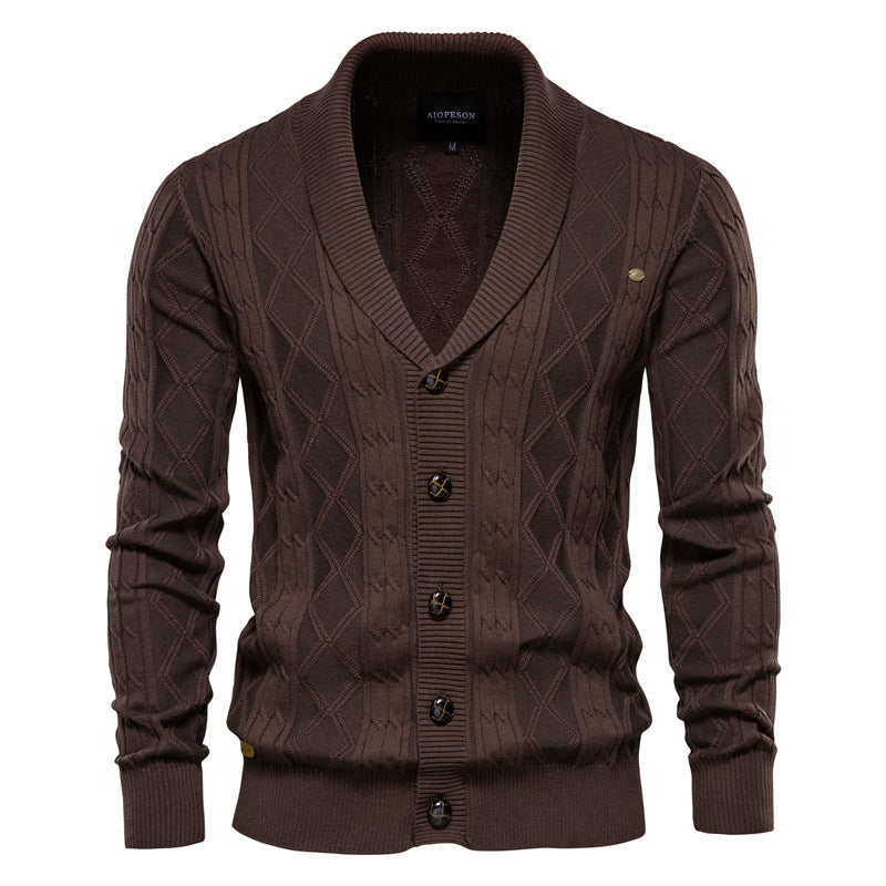 Men's Cardigan Sweater Padded Sweater Trend