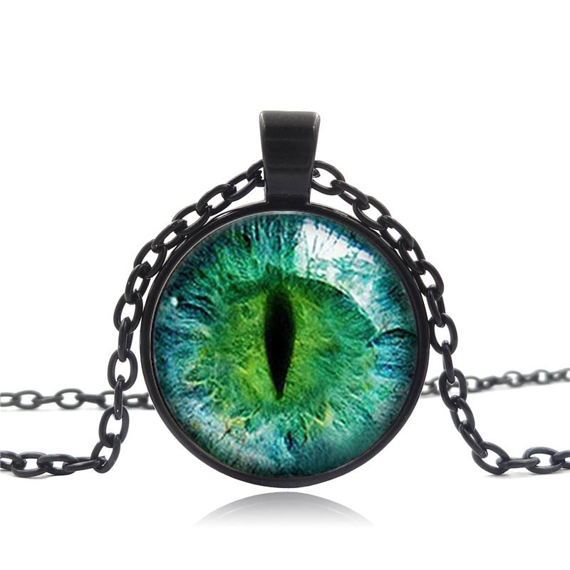 Collar con colgante de piedra del tiempo Longans de ojo de gato para mujer, cadena para suéter que combina con todo