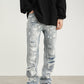 Men Destruction Patch Erosion Washed Jeans