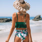 Fashion Printed Swimsuit For Women Ruffle Swimwear