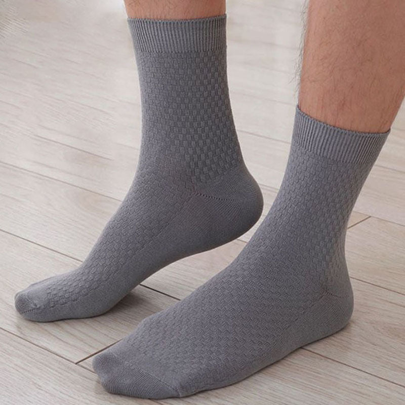 Calcetines de fibra de bambú para hombre, transpirables, para negocios