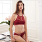 Lace hanging neck super thin cup no steel ring sexy women's Bra