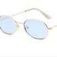Polygonal sunglasses irregular small box colorful marine film sunglasses men cross-border sales glasses