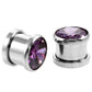 Stainless Steel Zircon Auricle Human Body Ear Tunnels And Plugs For Piercing