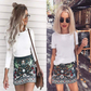 Printed Short Skirt Lady tutu hip Bust skirts Women's Skirt