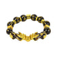Men Lucky Black Pixiu Gold Obsidian Bracelet