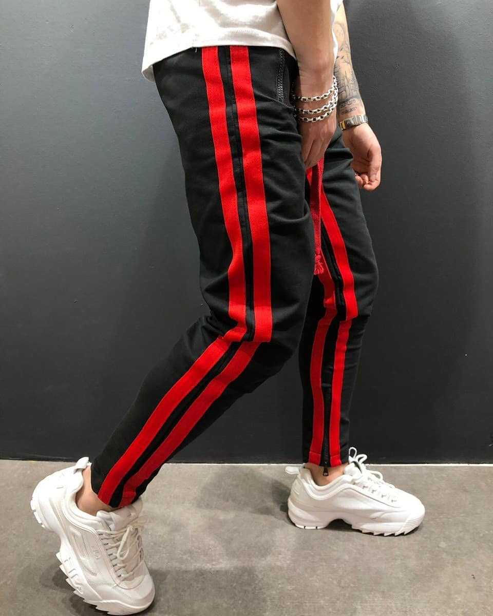 Pantalones deportivos con cremallera para hombre