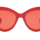 Oversized cool red cat eye sunglasses rivet square leopard glasses trendy designer retro sun glasses female shades for women