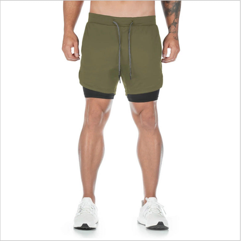 Pantalones cortos para correr de verano para hombre Pantalones cortos deportivos 2 en 1