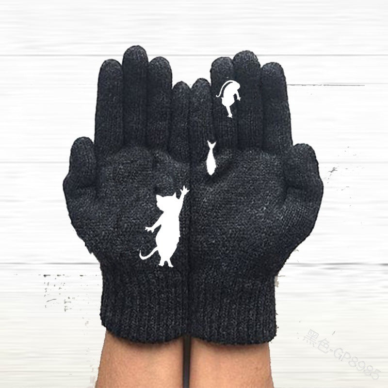 Guantes cálidos de lana para mujer.