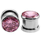 Stainless Steel Zircon Auricle Human Body Ear Tunnels And Plugs For Piercing