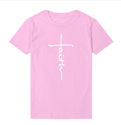 Faith cross women cotton t-shirt tops tee shirt loose tops