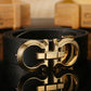 Belt male leather smooth buckle top layer cowhide