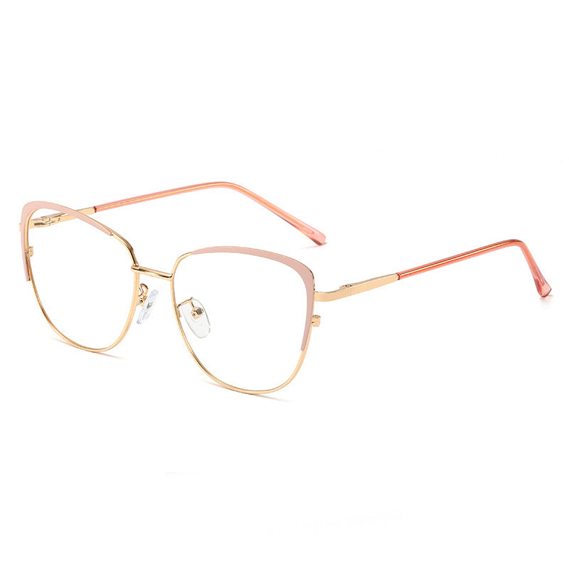 Fashion Metal Anti-Blue Light Ultralight Glasses Women
