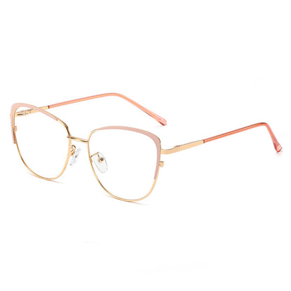 Fashion Metal Anti-Blue Light Ultralight Glasses Women