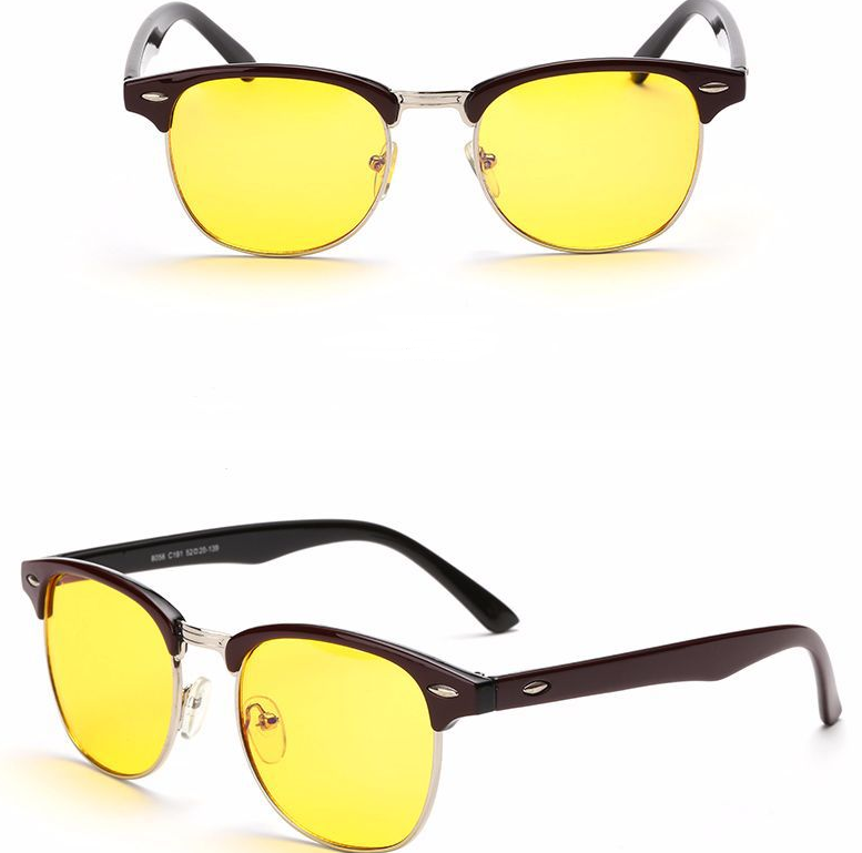 New anti-Blu-ray glasses Square half-frame goggles Men and women night-vision glasses H8056