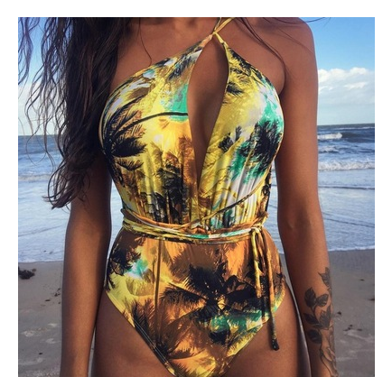 One Piece Swimsuit Backless Monokini Swimwear Women