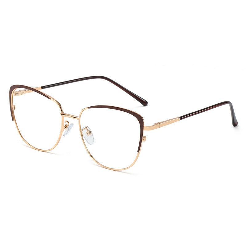 Fashion Metal Anti-Blue Light Ultralight Glasses Women
