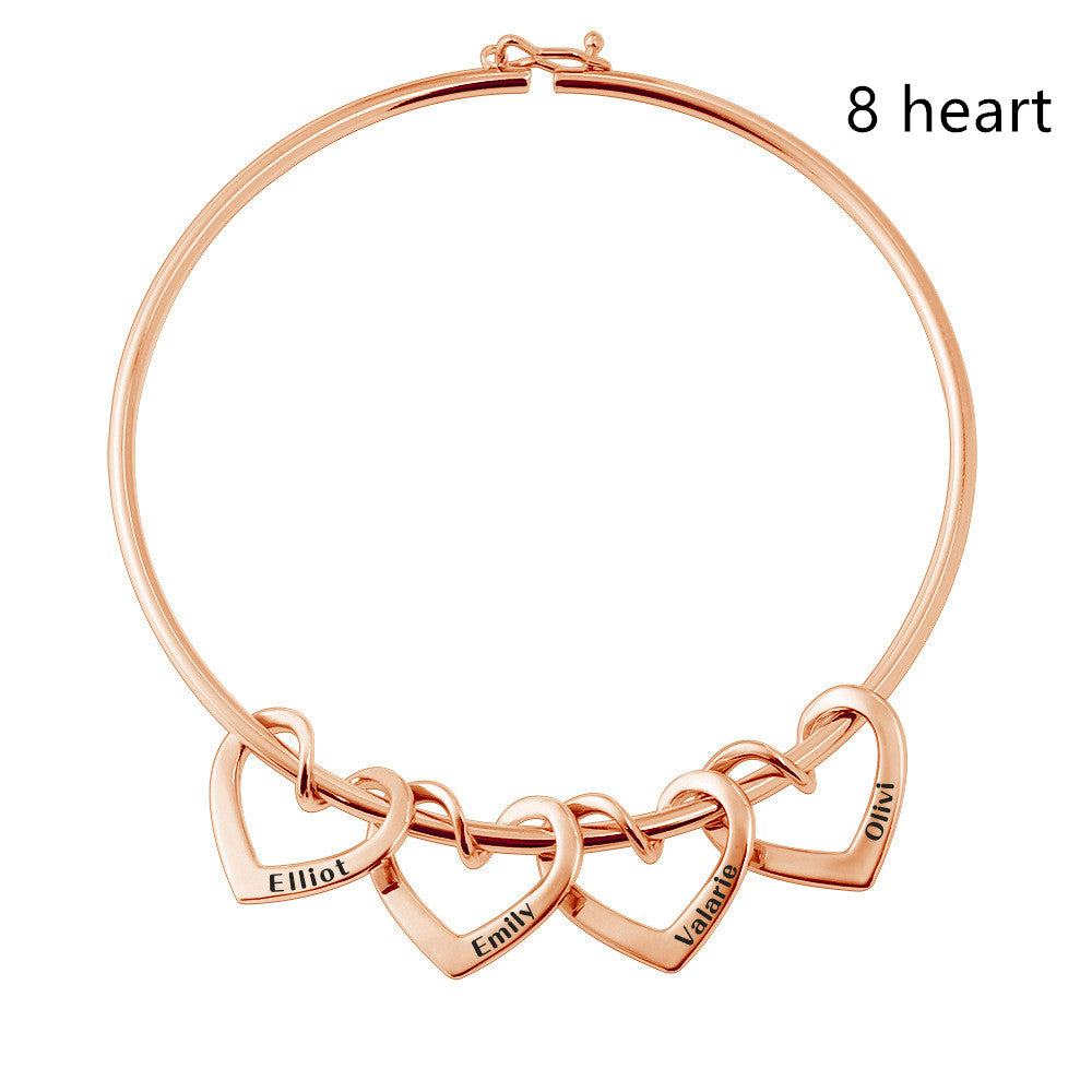 pulsera piercing curvada con forma de corazón de melocotón