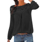 Lace Patchwork Shirt Women Casual Long sleeve Tops