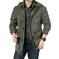Spring thin Jacket jacket Men's casual outdoor waterproof breathable long hooded stand collar Jackets men 086
