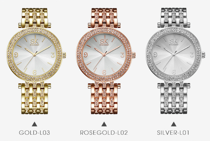 Relojes Shengke de lujo para mujer, marcas de relojes con esfera plateada de cristal, relojes de pulsera de diseño a la moda para mujer, relojes de pulsera para mujer, reloj femenino