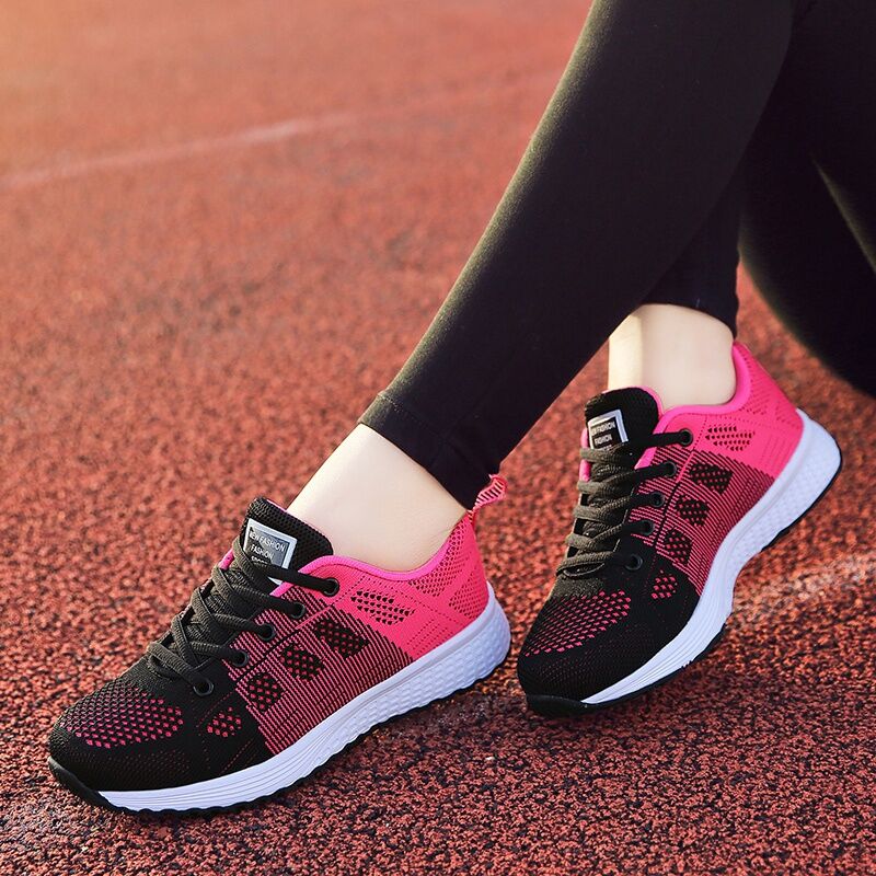 Women Casual Shoes Fashion Breathable Walking Mesh Flat Shoes Sneakers Women Gym Vulcanized Shoes White Female Footwear